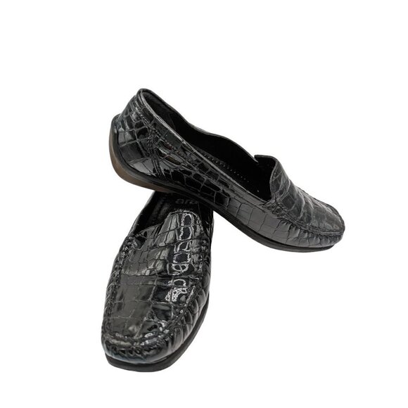 Ara Mokassin Genuine Leather Croc Air Cushion Comfort Loafer Size 7 - Picture 1 of 6